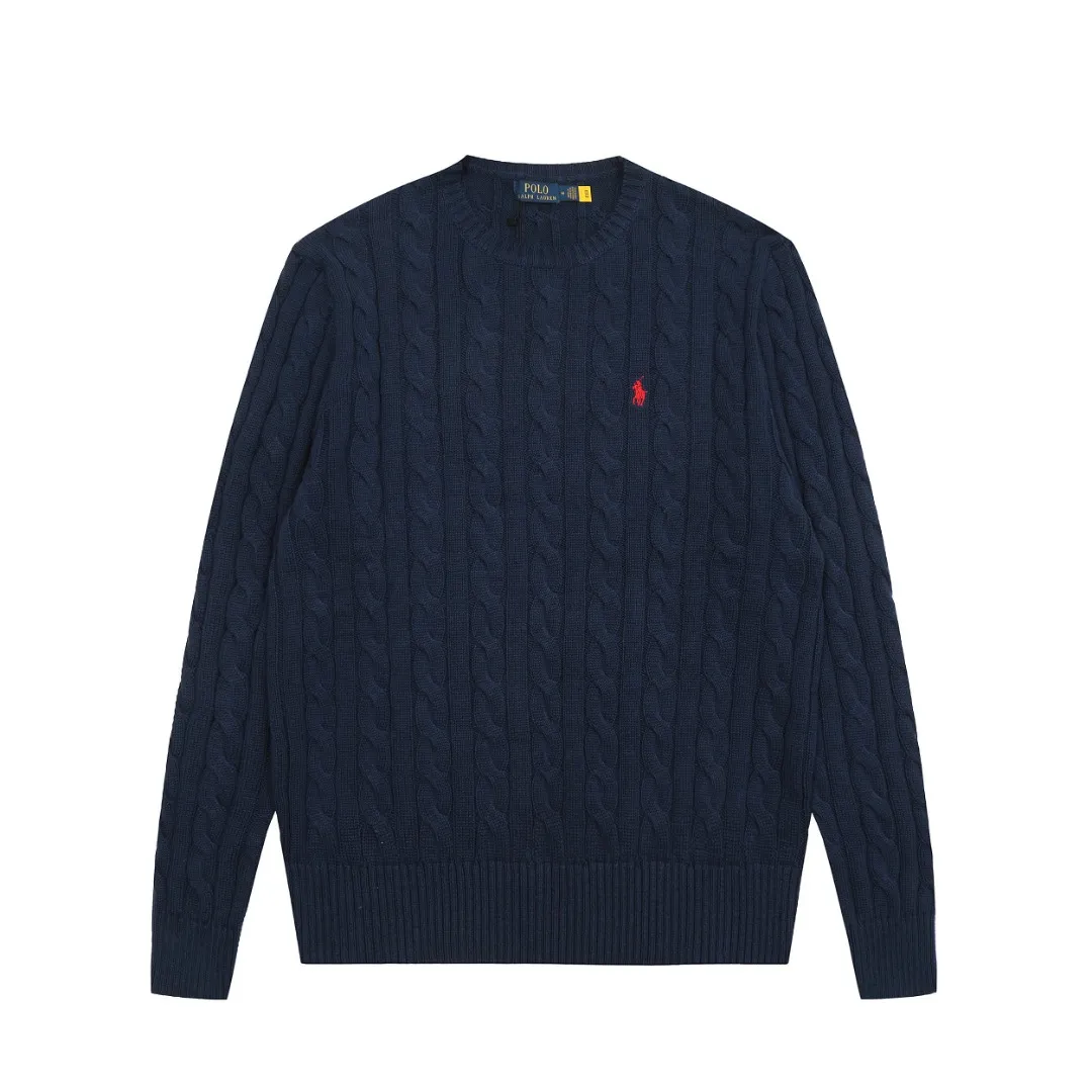 P200 RALPH LAUREN Ralph Lauren twelve-color classic small label embroidery round neck long-sleeved knitted sweater top, pure original high-density LOGO embroidery on the chest, original 1:1 customization of tag accessories. It is made of pure cotton yarn and multi-knitted, pure cotton is skin-friendly and comfortable, small braided round neck sweater with small label war horse embroidery🐎High quality. Follow the blogger to learn how to wear it! Let’s buy a Ralph Lauren cable sweater. It’s a super hard-to-find series after it became popular. It’s hard to find one on the official website. It’s simple and practical, has a lazy and loose feel, soft and delicate feel, and has a loose fit. Whether worn alone or layered, you can wear a simple one to create different styles of fashion!   Color: white, black, navy (white label), gray (white label), pink, red, khaki, blue, apricot, navy (red label), gray (black label), coffee Size: S M L XL